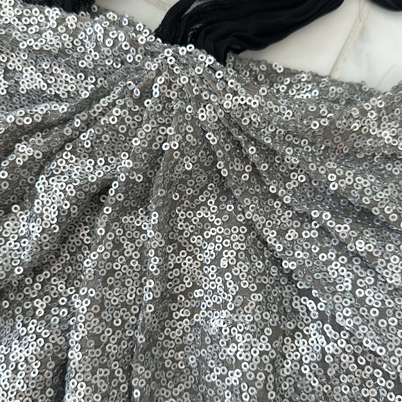 Roberto Rodriguez Sequin One Shoulder Top with Bow and Ruching - Picture 3 of 6